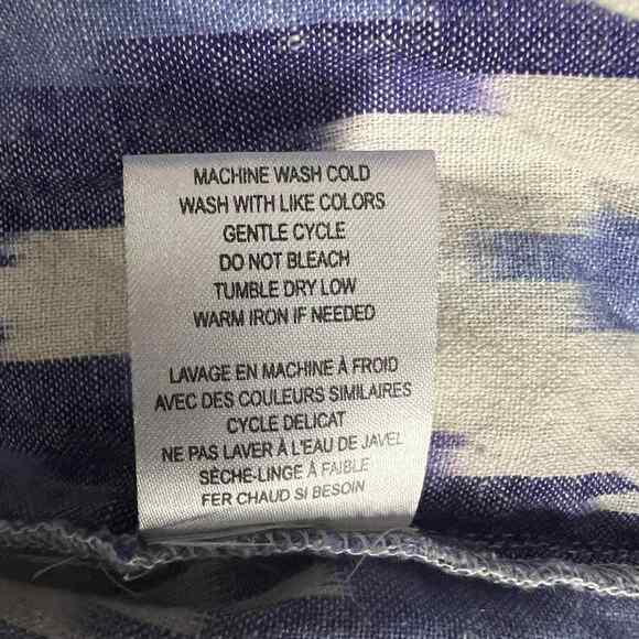 Rag Poets Short Sleeve Chevron Print Women's Blue & White Romper Size Small - Picture 10 of 12